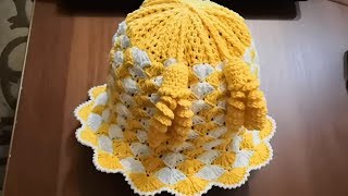 Шапочка-шляпка детская, крючком.