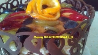 Торт с фруктами. Как собрать и украсить торт в домашних условиях / Cake with fruit