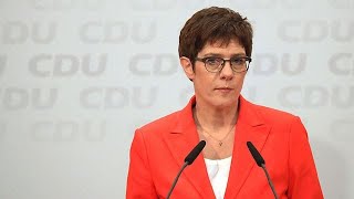 Germany's Kramp-Karrenbauer to Step Down as CDU Leader