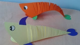 Peixe de Papel Articulado Fácil Passo a Passo | moving Paper Fish | Paper Crafts for Kids