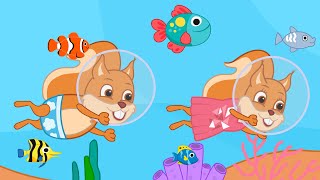 Famille d'Écureuil - Plongée En Mer Vidéos Animé 2020 en Français 13+