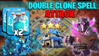 Double Clone Spell Attack Strategy 2019! How to Use Perfect Clone Spell in TH12 War Attack