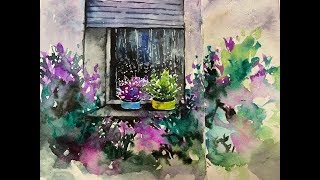 ЦВЕТЫ В  АКВАРЕЛИ -- СКЕТЧИНГ  -- первые шаги. Мастерская Таты Морозовой. Sketching.