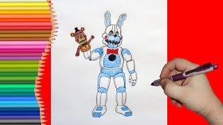 How to draw Funtime Bonnie, FNaF, Как нарисовать Фантайм Бонни, ФНаФ