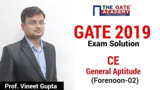 GATE 2019 Answer Key - Video Solution for Civil Engineering (Forenoon) | General Aptitude - 02