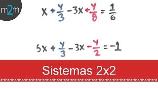 Convertir un sistema lineal 2x2 de fracciones a enteros