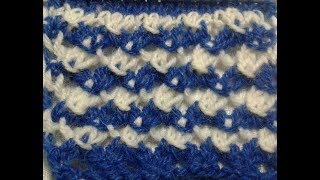 Узор спицами двухцветный. Two-color knitting pattern