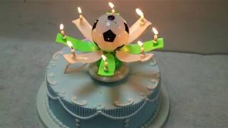 Football Cup Soccer Candle Rotating Musical Candle Party Cake Birthday Candle