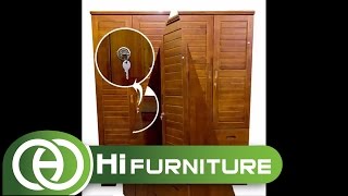 HI FURNITURE - GIỚI THIỆU MẪU TỦ QUẦN ÁO 4 CÁNH 3 NGĂN KÉO WR-4187W ĐẸP - QUẬN 12 - HỒ CHÍ MINH