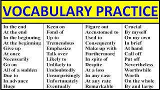 ENGLISH VOCABULARY PRACTICE. INTERMEDIATE-ADVANCED. Vocabulary words English learn with meaning
