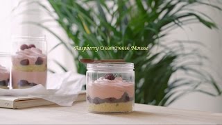 노오븐 디저트! 산딸기무스 보틀케이크 : Raspberry creamcheese mousse cake | Honeykki 꿀키