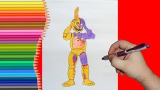 How to draw Purple Guy in Spring Bonny, Как нарисовать Фиолетового парня в Бонни