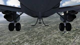 Crazy View Take Off and Landing KLAX A320 [Gear Cam Aerofly 2]