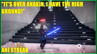 Star Wars Battlefront 2 - Anakin slaughters 4 Heroes in a matter of SECONDS! | Anakin Killstreak!