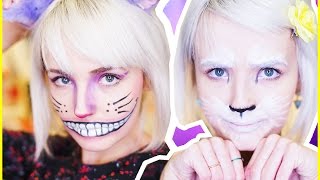 МАКИЯЖ НА ХЭЛЛОУИН! Чеширский Кот и Зайка!