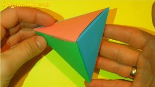 Как сделать 3D треугольник из бумаги. Оригами объёмный треугольник