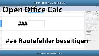 #### Zeichen / Raute - Zeichen/ Fehler beseitigen (OpenOffice Calc)