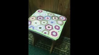 "Сидушка на стул" крючком. Мастер класс от начала до конца.