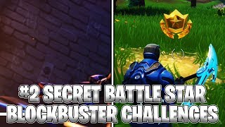 FREE AND SECRET BATTLE STAR LOCATION! BLOCKBUSTER CHALLENGE #2 (Fortnite Season 4)