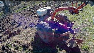 Посадка картофеля мотоблоком под окучник 2017