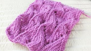 ✔АЖУРНЫЙ И ОБЪЕМНЫЙ УЗОР СПИЦАМИ |ПРОСТОЙ АЖУРНЫЙ УЗОР | СХЕМА