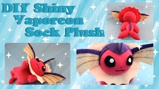 ❤  DIY Shiny Vaporeon Sock Plush! How To Make A Pokemon Plushie~ ❤