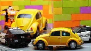 Transformers Bumblebee Movie Animation Autobots Robot Truck Lego Prison Break & Police Car
