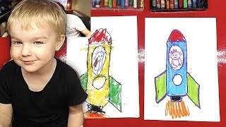 Павлик рисует РАКЕТУ / урок рисования для детей от 3 лет