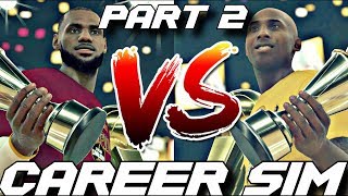 SIMULATING LEBRON JAMES VS. KOBE BRYANT'S NBA CAREERS ON NBA 2K18!! PART 2! #Careersimvs
