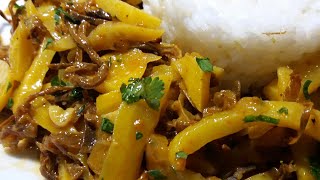 "Olluquito con charqui". Receta peruana.