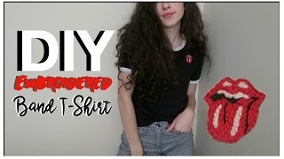 How I Embroider on a Black T-Shirt // DIY Rolling Stones Embroidery (Holiday Gift Idea)