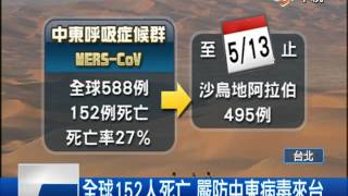 【中視新聞】中東病毒好恐怖 死亡率比SARS高兩倍 20140515
