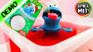 Tinti Badespaß WEIHNACHTSKUGELN-Wasser färbt sich Rot -Play Doh Krümelmonster badet