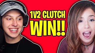 1v2 CLUTCH WIN w/ POKIMANE in FORTNITE!!!
