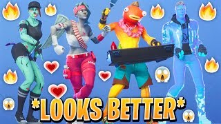 TOP 100 FORTNITE SKINS THAT LOOK BETTER WITH THESE DANCE EMOTES.! (Custom & Leaked Skins)