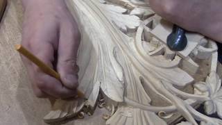 Резьба по дереву ,акантовый лист . acanthus woodcarving . 1 часть