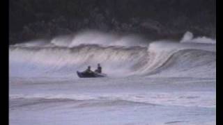 Inflatable boat -  big wave surfing
