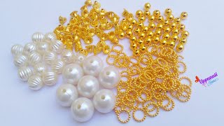 5 Simple And Beautiful Pearl Earrings Making At Home | DIY | Pearl Drop Earrings | uppunutihome