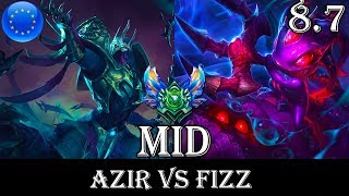 Azir vs Fizz Mid - Patch 8.7 Diamond Ranked Gameplay (League Of Legends)