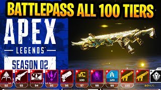 Apex Legends Season 2 BattlePass All Tiers  All, Weapon Skins, All 100 Tiers Season 2 Battlepass