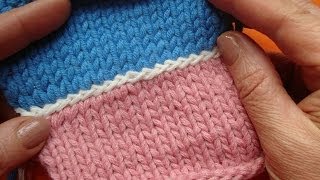 Соединение двух полотен урок вязание спицами 62