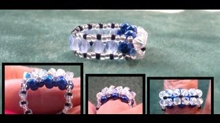 3 Part row beginners ring beading tutorial