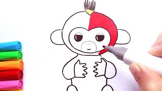 How To Draw #FINGERLING happy monkey toy TUTORIAL