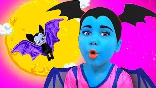 Junior Vampirina and Julia pretend play with magic toys