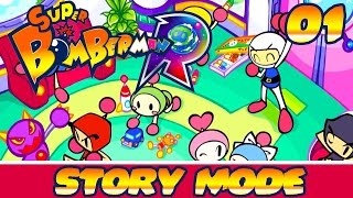 Let's Play Super Bomberman R Story Mode Part 1 World 1 Planet Technopolis HE'S BACK