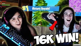 2 GIRLS 1 MOUSE AND 1 KEYBOARD ***INSANE*** 16 KILL WIN!!!! (Fortnite Battle Royale FULL Gameplay)