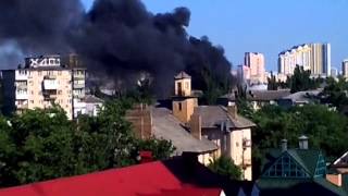 Киев "Дарница" пожар ВИДЕО
