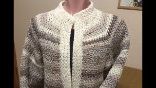 Красивый кардиган крючком от горловины