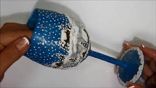 НОВОГОДНИЕ СТЕКЛЯННЫЕ ПОДСВЕЧНИКИ ИЗ ФУЖЕРОВ И БОКАЛОВ
