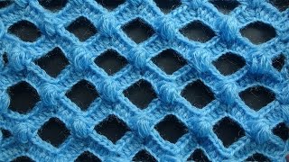 Ажурный узор вязания с шишечками Openwork crochet pattern 85